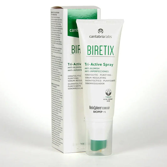Cantabria Labs. BIRETIX Tri Active Spray. Kolmetoimeline sprei seljale, õlgadele ja dekolteele akne vastu 100ml